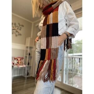 LAURA BIAGIOTTI Knitted Italian Scarf Pattern Stripe 55% Wool 45% Acrylic